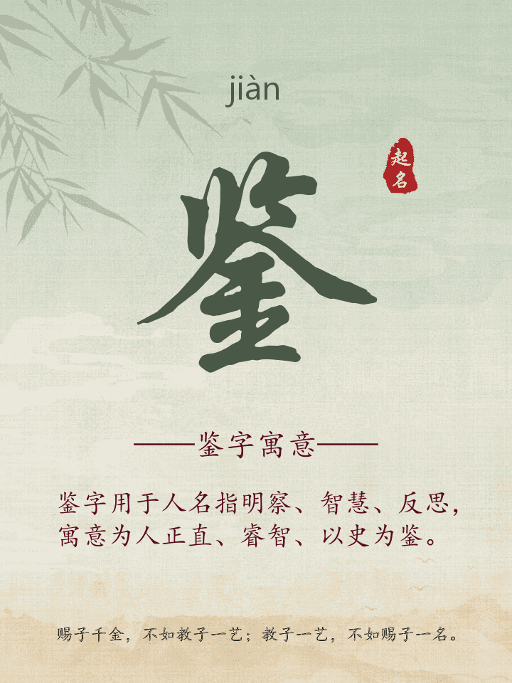 鉴字取名寓意详解