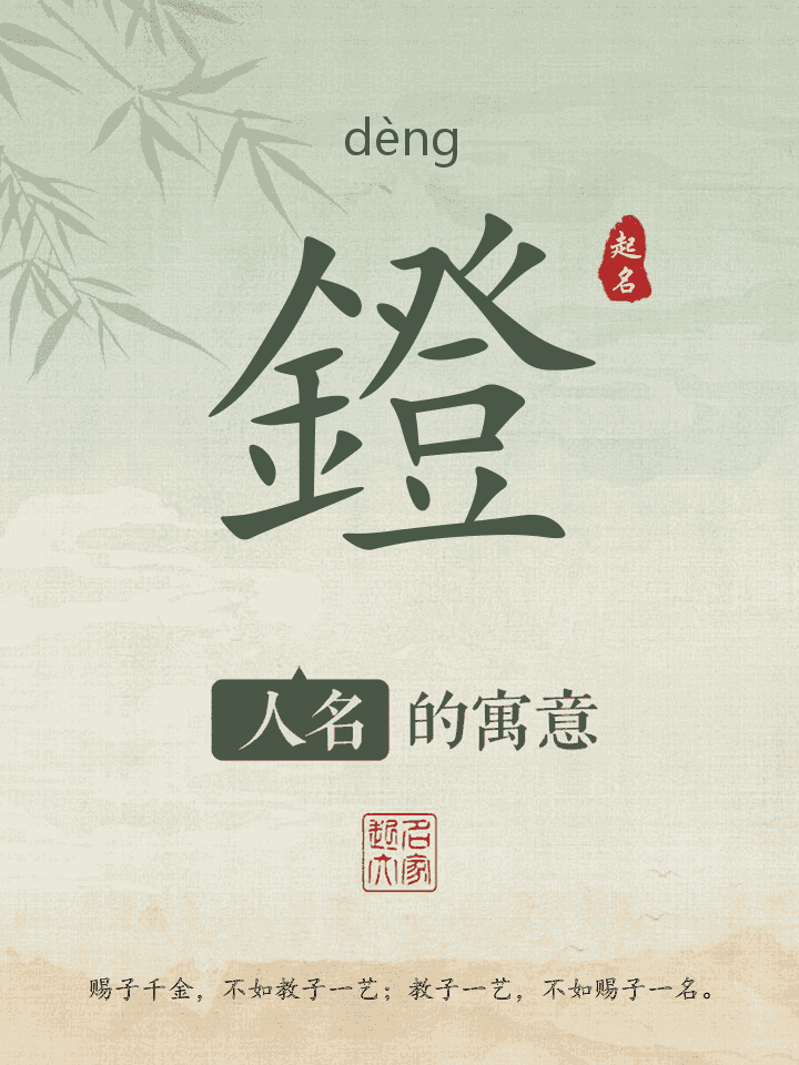 鐙字取名寓意