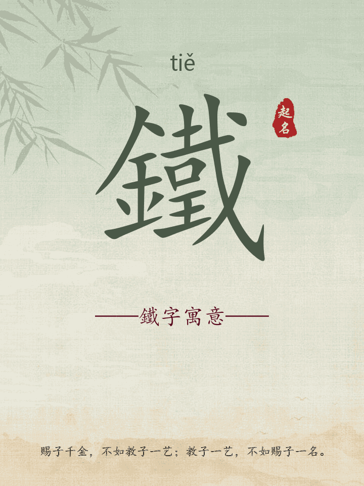 鐵字取名寓意详解