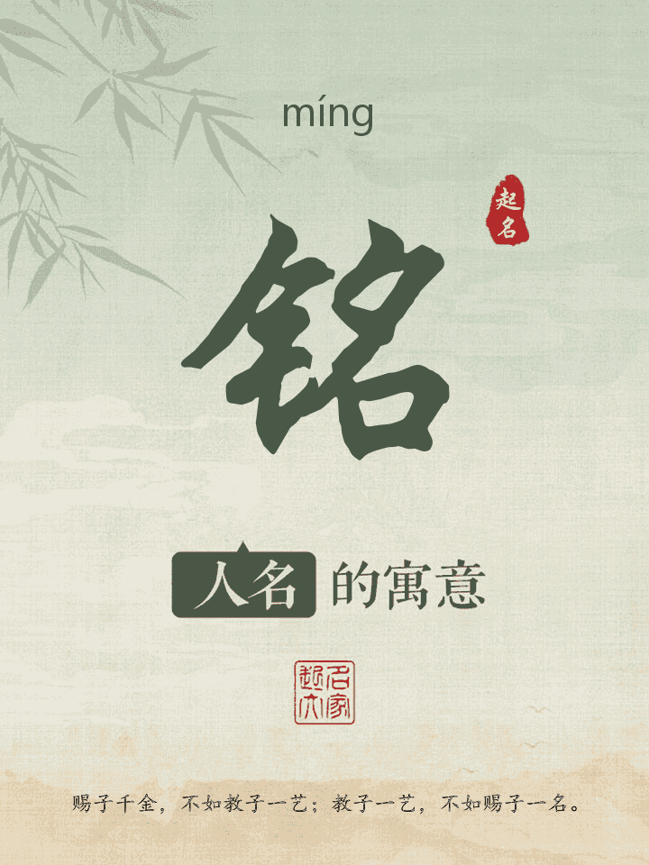 铭字取名寓意