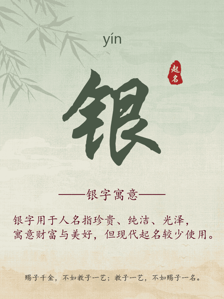 银字取名寓意