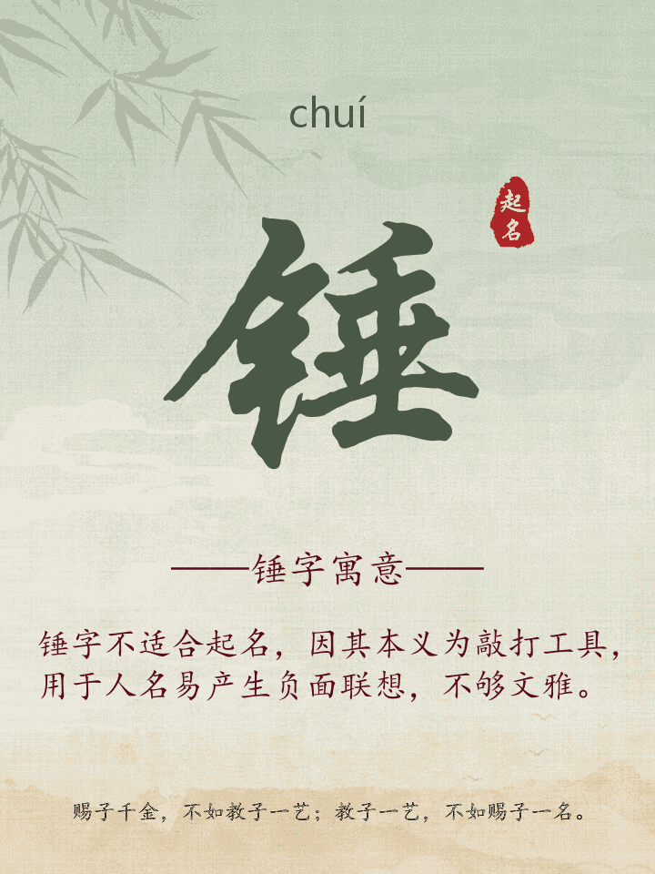 锤字取名寓意详解