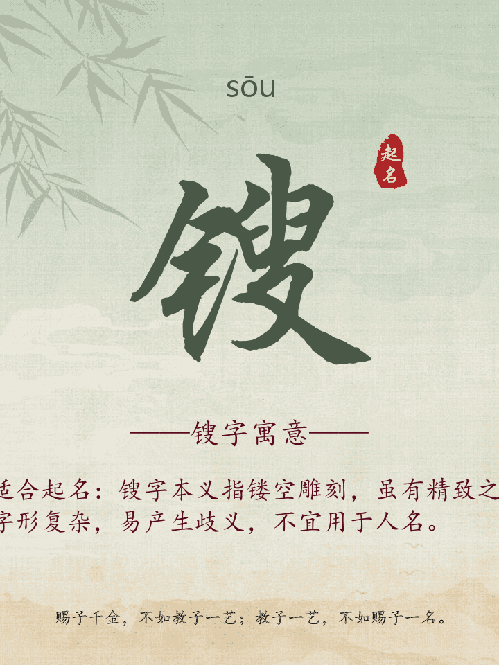 锼字取名寓意详解