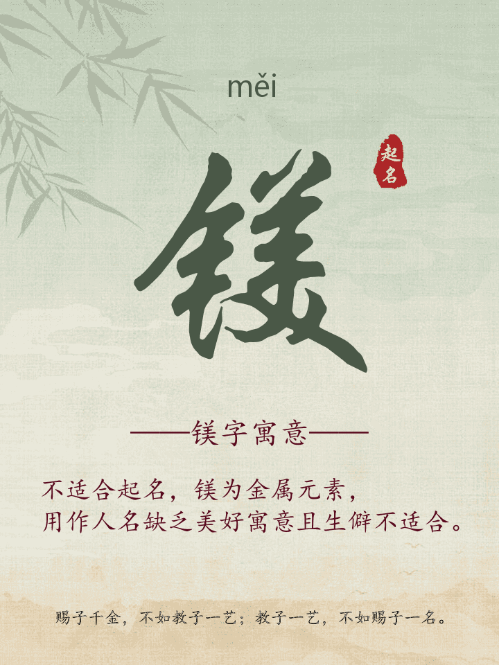 镁字取名寓意详解