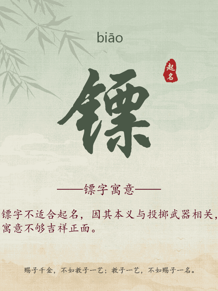 镖字取名寓意详解