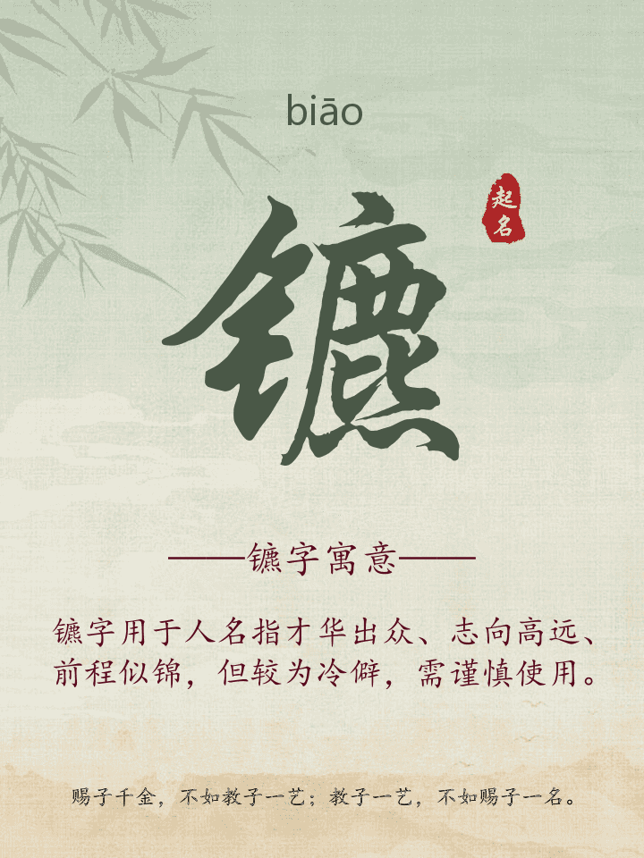 镳字取名寓意详解