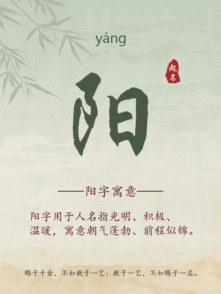 阳字取名寓意详解