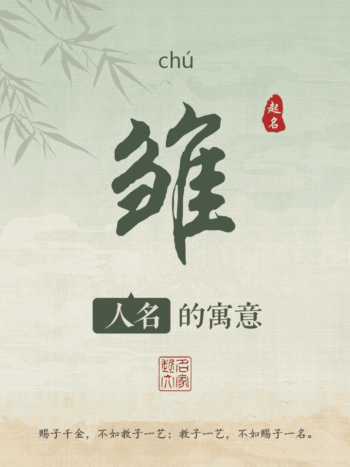 雏字取名寓意