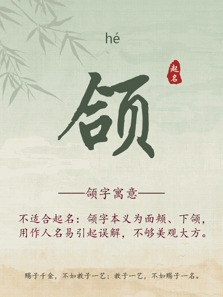 颌字取名寓意详解