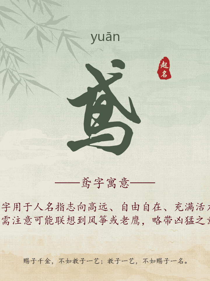 鸢字取名寓意详解