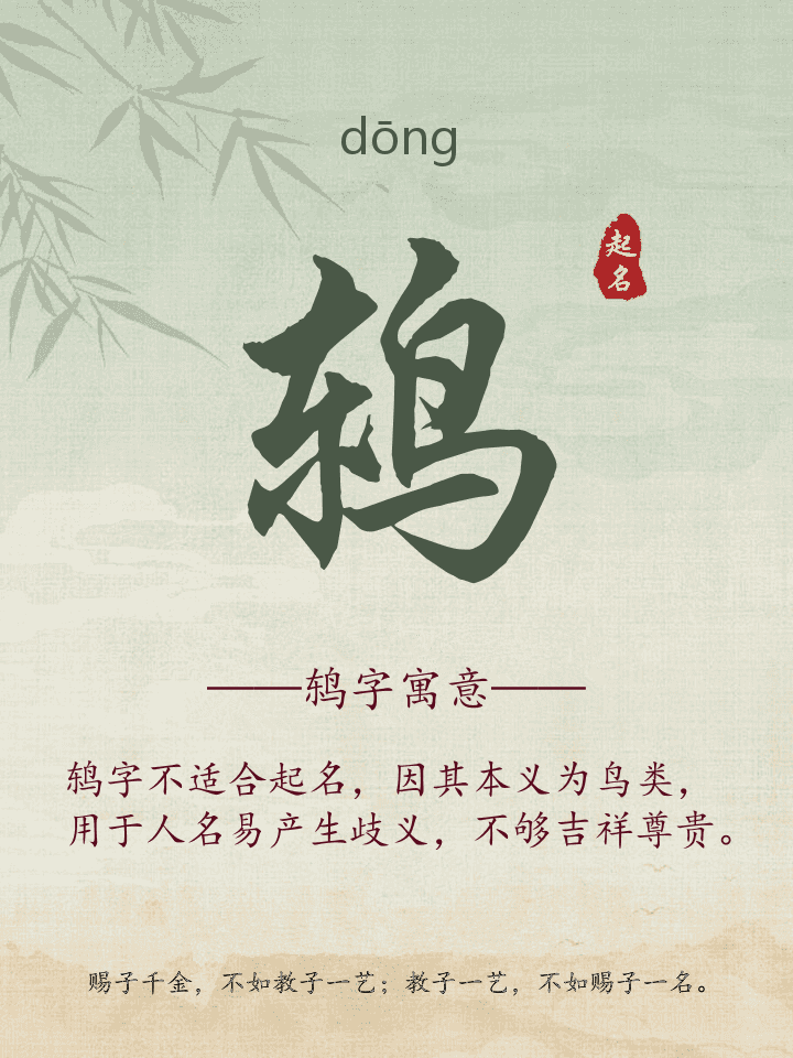 鸫字取名寓意详解