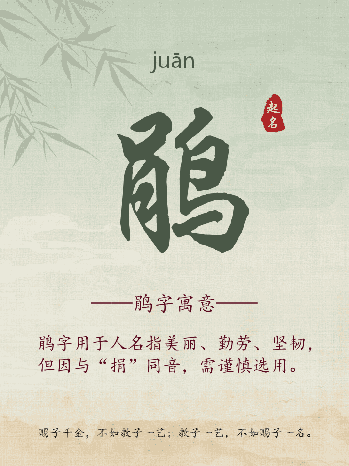 鹃字取名寓意