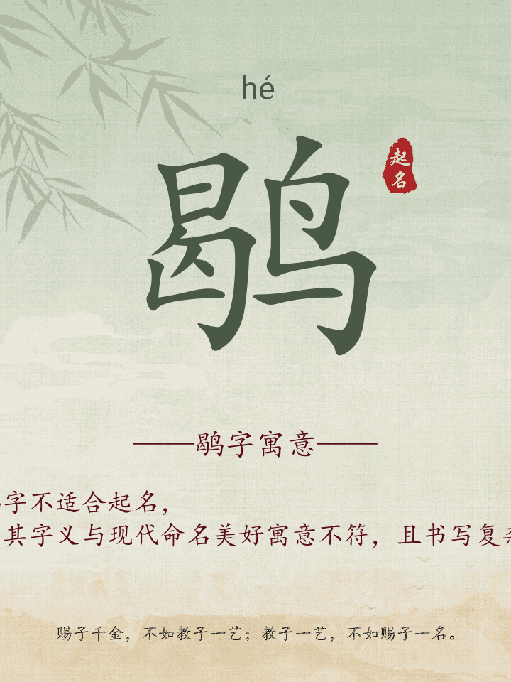 鹖字取名寓意详解