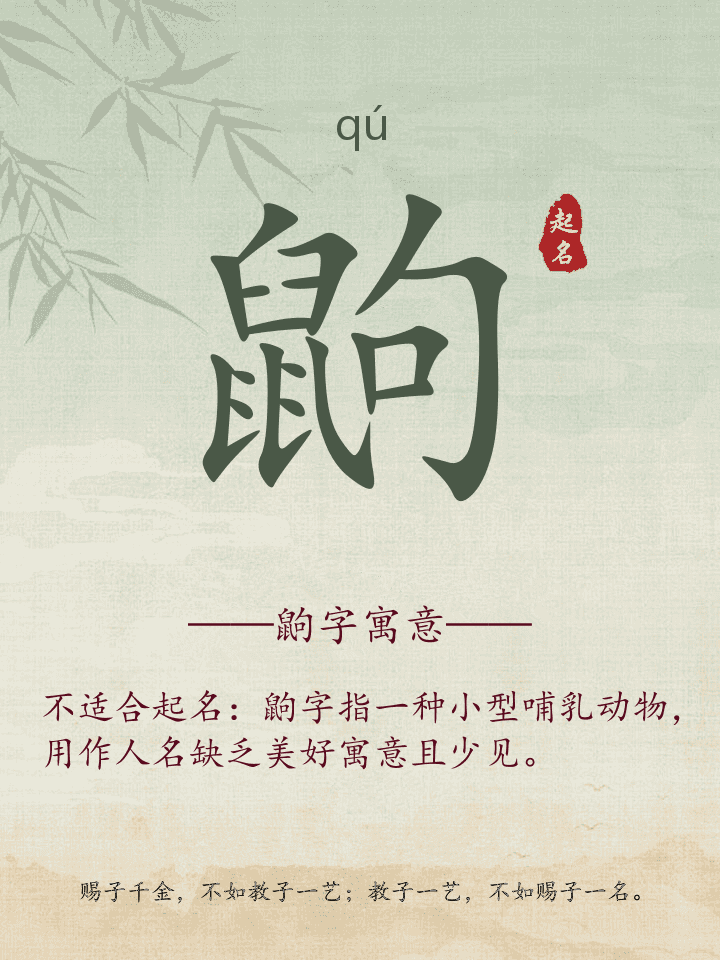 鼩字取名寓意详解